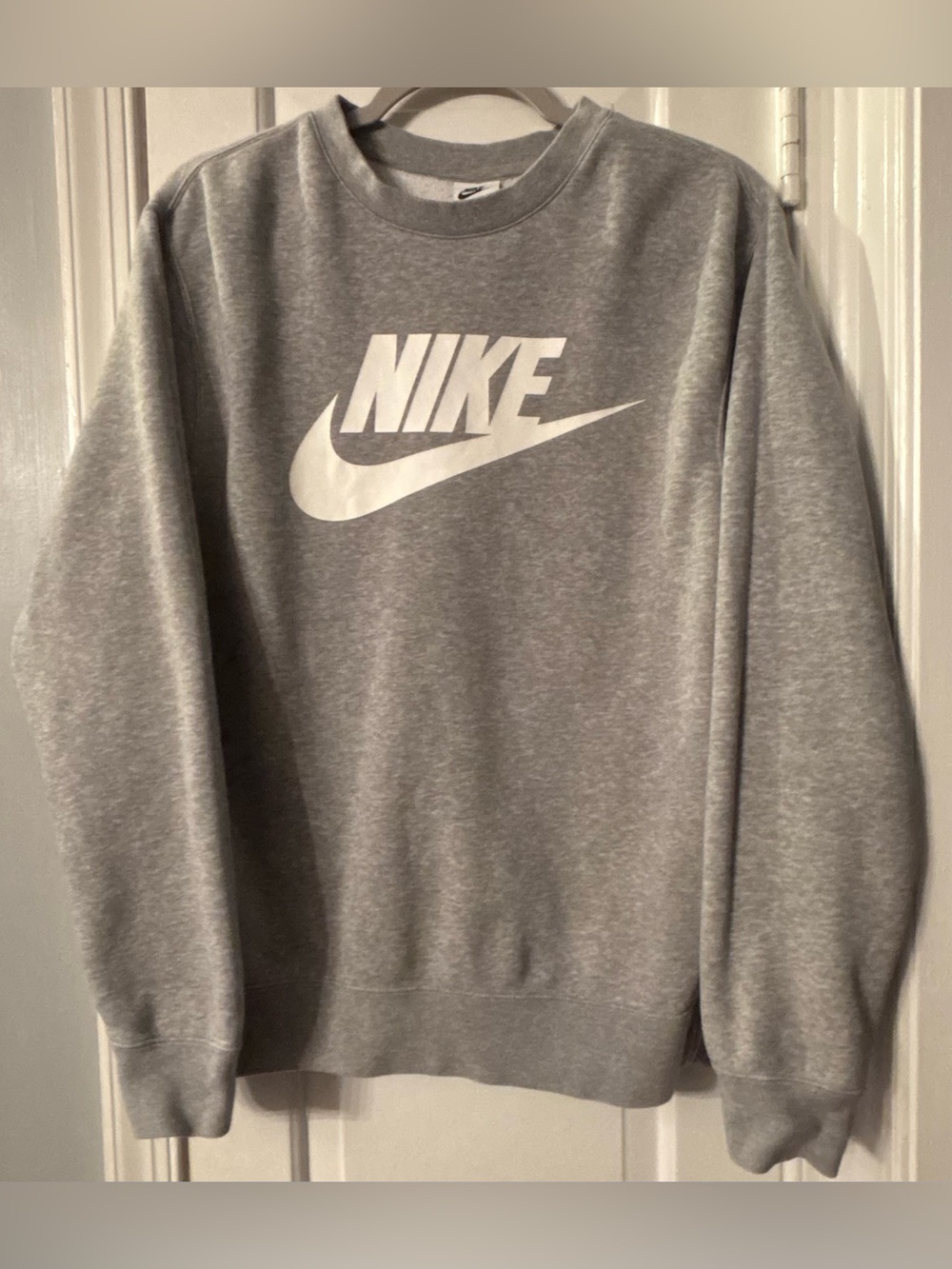 Nike Gray Crewneck Sweatshirt with White Swoosh Logo
